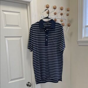 Ralph Lauren RLX Classic Performance Golf Polo Shirt - Navy White L